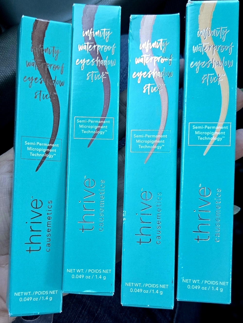 Four New Thrive Causemetics Infinity Waterproof Eyeshadow Sticks